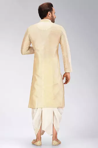 Fawn dupon art silk kurta with pipepin work