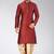 Red dupon art silk kurta with pipepin work