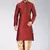 Red dupon art silk kurta with pipepin work
