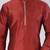 Red dupon art silk kurta with pipepin work