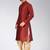 Red dupon art silk kurta with pipepin work