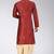 Red dupon art silk kurta with pipepin work