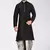 Black dupon art silk kurta with pipepin work
