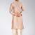 Light brown dupon art silk kurta with pipepin work
