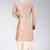 Light brown dupon art silk kurta with pipepin work