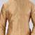 Beige dupon art silk kurta with pipepin work