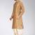 Beige dupon art silk kurta with pipepin work