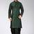 Green dupon art silk kurta with pipepin work