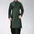 Green dupon art silk kurta with pipepin work