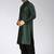 Green dupon art silk kurta with pipepin work