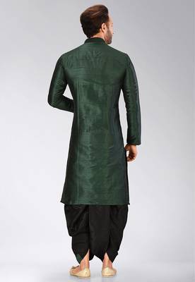 Green dupon art silk kurta with pipepin work 4