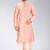 Pink dupon art silk kurta with pipepin work