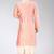 Pink dupon art silk kurta with pipepin work