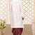 White dupon art silk kurta with pipepin work