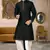 Black dupon art silk kurta with pipepin work