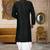 Black dupon art silk kurta with pipepin work