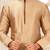 Beige dupon art silk kurta with pipepin work
