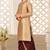 Beige dupon art silk kurta with pipepin work
