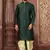 Green dupon art silk kurta with pipepin work