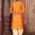 Mustard dupon art silk kurta with pipepin work
