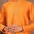 Mustard dupon art silk kurta with pipepin work