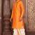 Mustard dupon art silk kurta with pipepin work