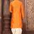 Mustard dupon art silk kurta with pipepin work