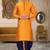 Mustard dupon art silk kurta with pipepin work