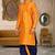 Mustard dupon art silk kurta with pipepin work