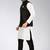 Black dupon art silk kurta, jacket with matching churidar