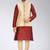 Fawn dupon art silk kurta, jacket with matching churidar