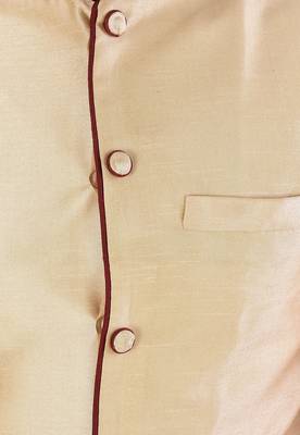 Fawn dupon art silk kurta, jacket with matching churidar 2