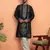 Cotton silk floral and zari embroidered green kurta with salwar