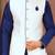 White dupon art silk kurta, jacket with matching churidar