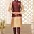 Mahroon dupon art silk kurta, jacket with matching churidar
