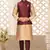 Mahroon dupon art silk kurta, jacket with matching churidar