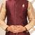 Mahroon dupon art silk kurta, jacket with matching churidar