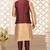 Mahroon dupon art silk kurta, jacket with matching churidar