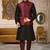 Mahroon dupon art silk kurta, jacket with matching churidar