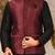 Mahroon dupon art silk kurta, jacket with matching churidar