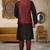 Mahroon dupon art silk kurta, jacket with matching churidar