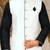 White dupon art silk kurta, jacket with matching churidar