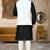 White dupon art silk kurta, jacket with matching churidar