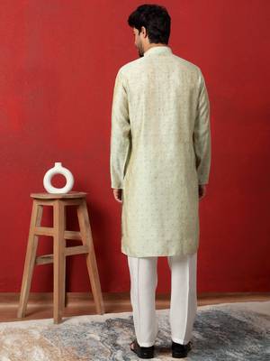 Silk floral printed blue kurta and trouser pant with duppatta 3