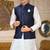 White dupon art silk kurta, jacket with matching dhoti