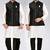 White dupon art silk kurta, jacket with matching dhoti and churidar