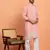 Cotton silk yoke design embroidered pink kurta with trouser pant