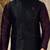 Wine dupon art silk kurta, jacket with matching dhoti