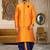 Mustard dupon art silk kurta, jacket with matching dhoti