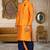 Mustard dupon art silk kurta, jacket with matching dhoti
